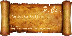 Paricska Csilla névjegykártya
